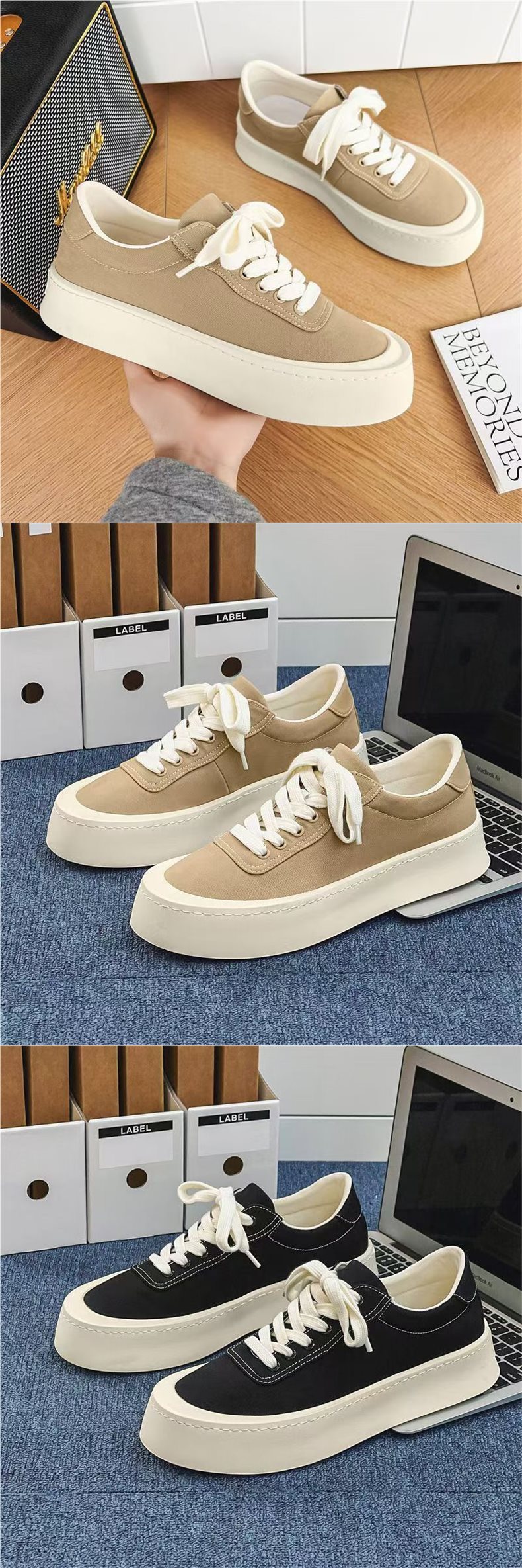 Atmungsaktive Unisex-Plateau-Freizeitschuhe aus Canvas detail 1