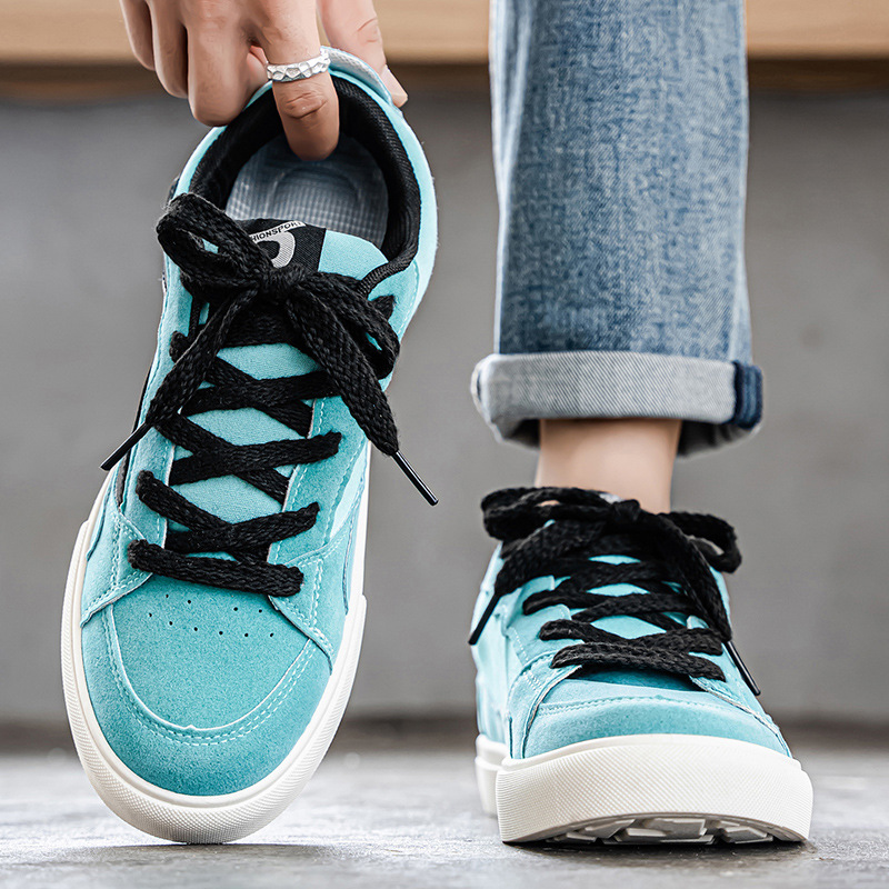 Men's Colorblock Lace-Up Casual Skate Shoes 5