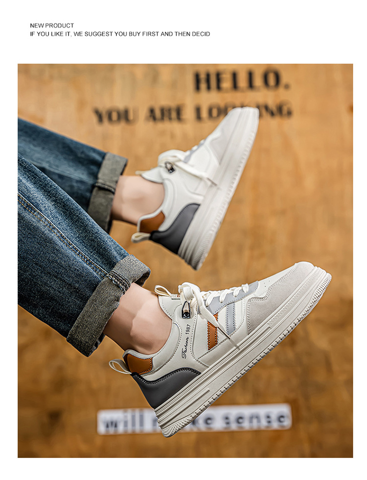 Zapatos casuales de hombre con cordones transpirables estilo color block detail 11