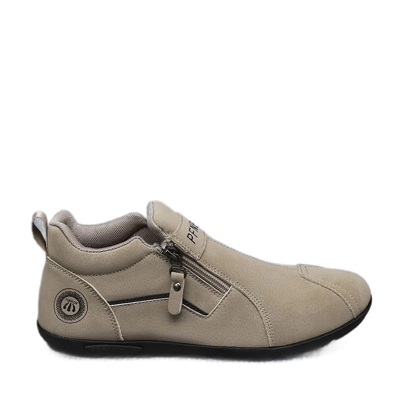 Herren Freizeitschuhe aus PU-Leder mit Reißverschluss, Rutschfest 6