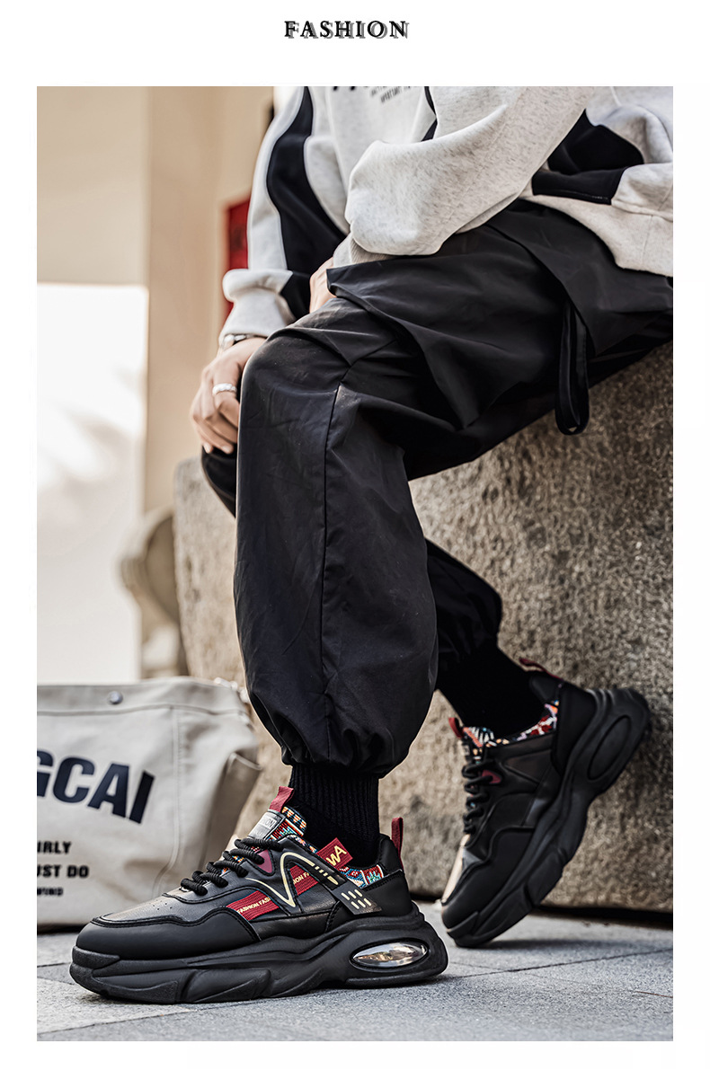 Gepolsterte Plateau-Sneaker für Herren mit Schnürung – Freizeitschuhe detail 9
