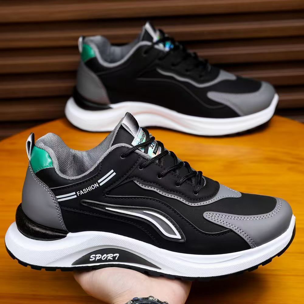Sportliche Herren-Sneaker mit Blockfarben und Schnürung detail 2