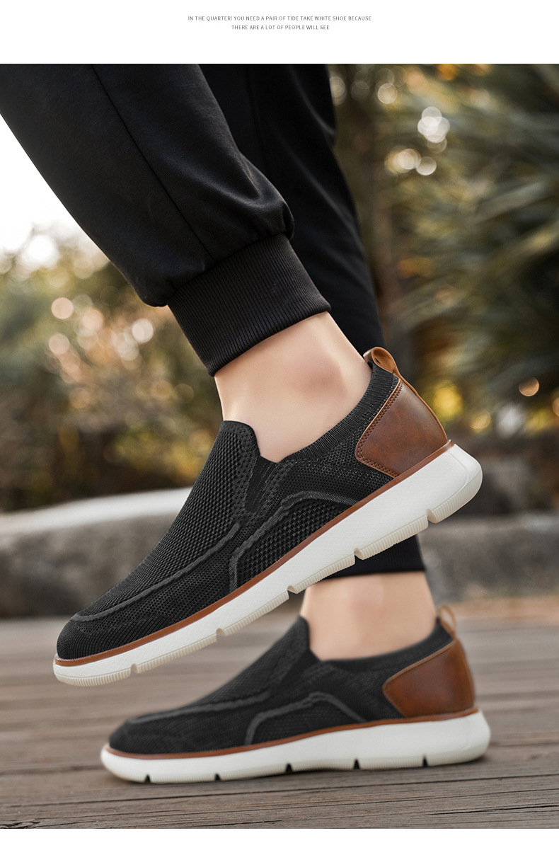 Atmungsaktive Strick-Slip-On-Freizeitschuhe für Herren detail 6