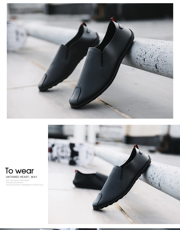 Men's Lightweight Slip-On PU Leather Casual Shoes detail 6