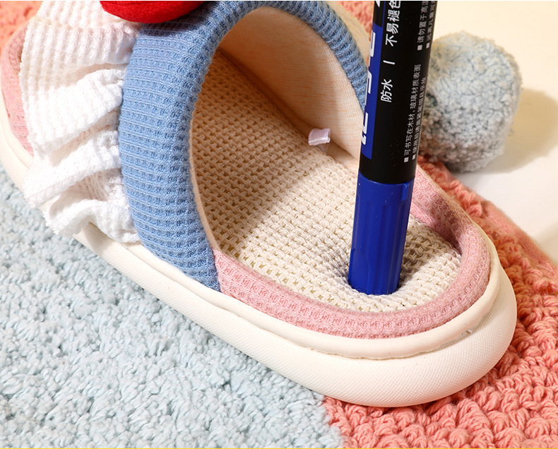 Ademende gevoerde open pantoffels voor dames detail 3