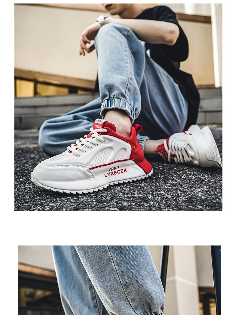 Sneakers casual stringate da uomo color block detail 17