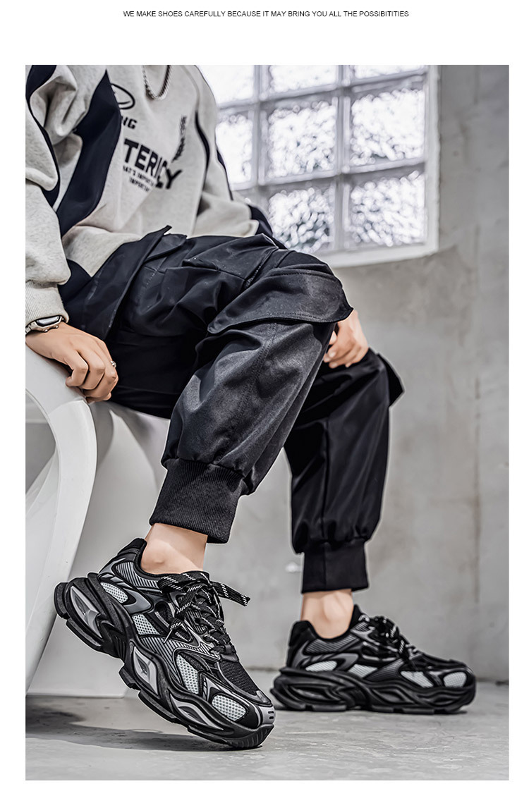 Atmungsaktive Herren-Sneaker mit dämpfender Plateausohle detail 16