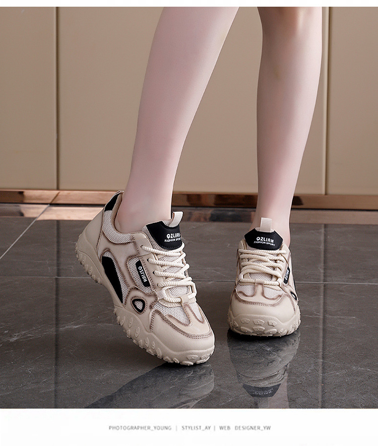 Women's Breathable Colorblock Lace-Up Sneakers detail 2