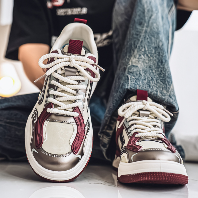 Plateau-Sneaker für Herren mit Colorblock & Schnürung