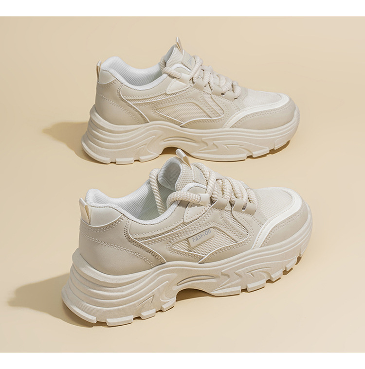 Atmungsaktive Plateau-Sneaker für Damen mit dicker Sohle detail 6