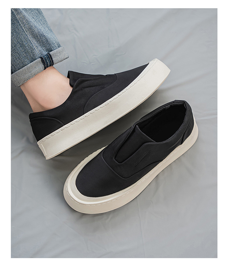 Zapatos casuales slip-on de lona con plataforma para hombre detail 13