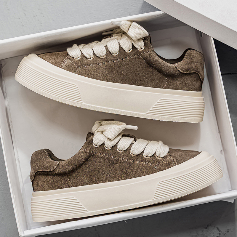 Herren Plateau-Freizeitschuhe aus Wildleder mit Schnürung detail 11
