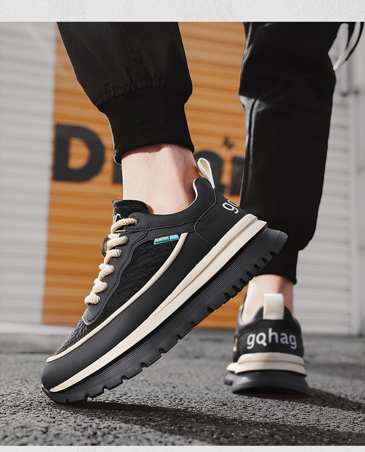 Men's Colorblock Platform Lace-Up Casual Shoes detail 6