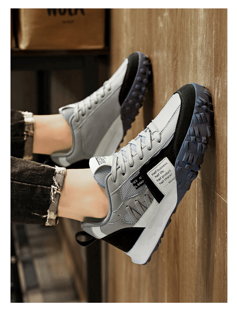 Atmungsaktive Herren-Sneaker im Colorblock-Design mit Schnürung detail 4