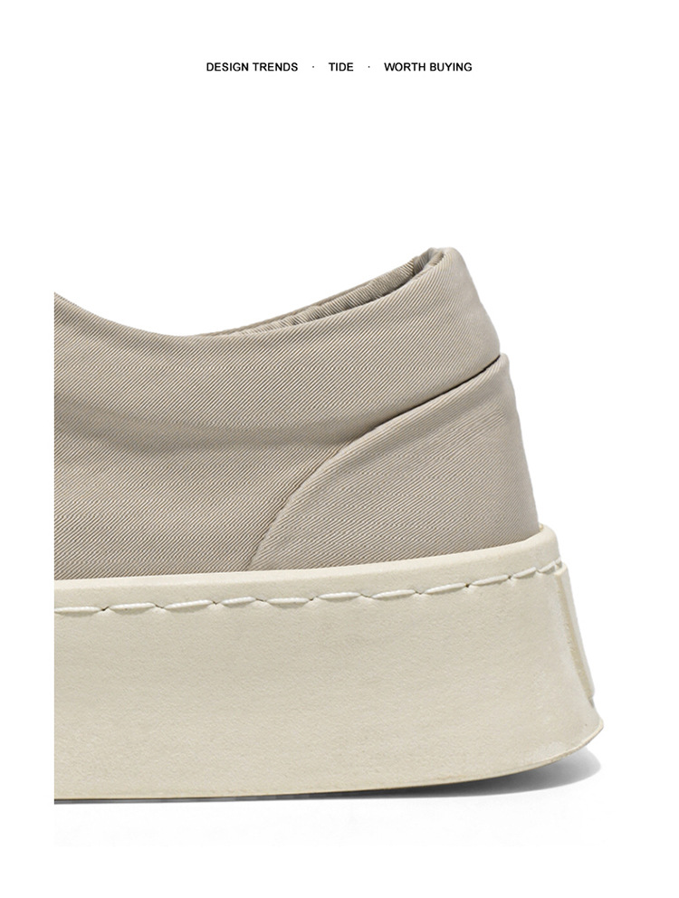 Zapatos casuales slip-on de lona con plataforma para hombre detail 3