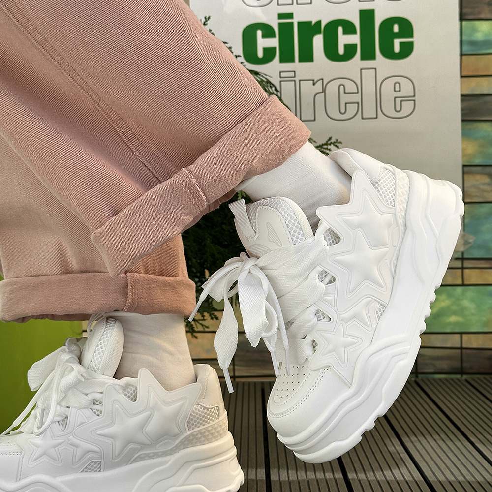 Women's Chunky Platform Lace-Up Casual Shoes detail 13