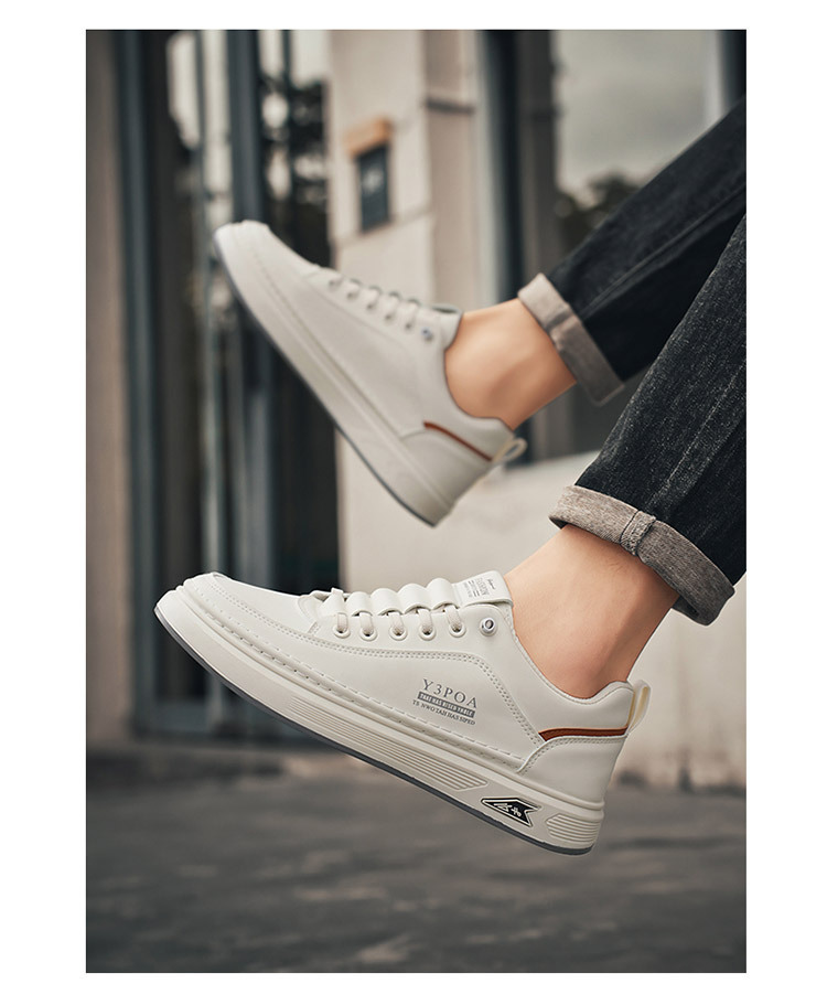 Klassische Herren-Freizeitschuhe mit Schnürung aus PU-Leder, Low-Top detail 3