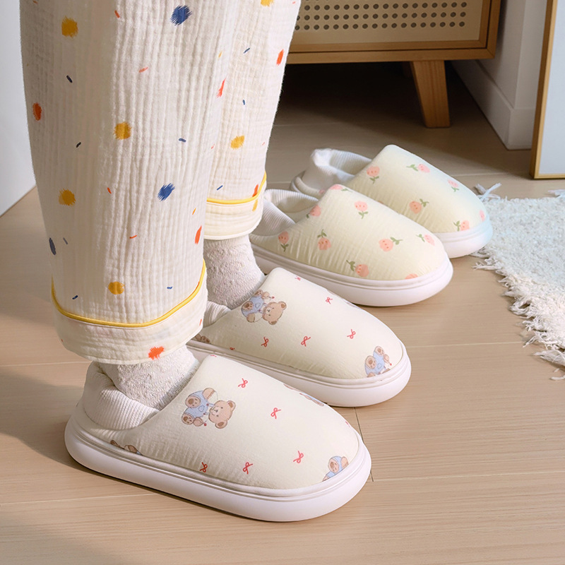 Pantofole slip-on da donna in morbido cotone 3