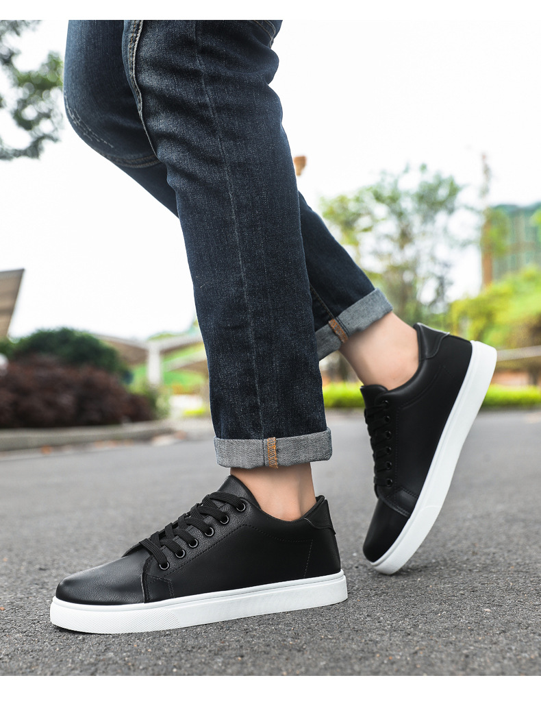 Men's PU Leather Lace-Up Non-Slip Casual Shoes detail 12