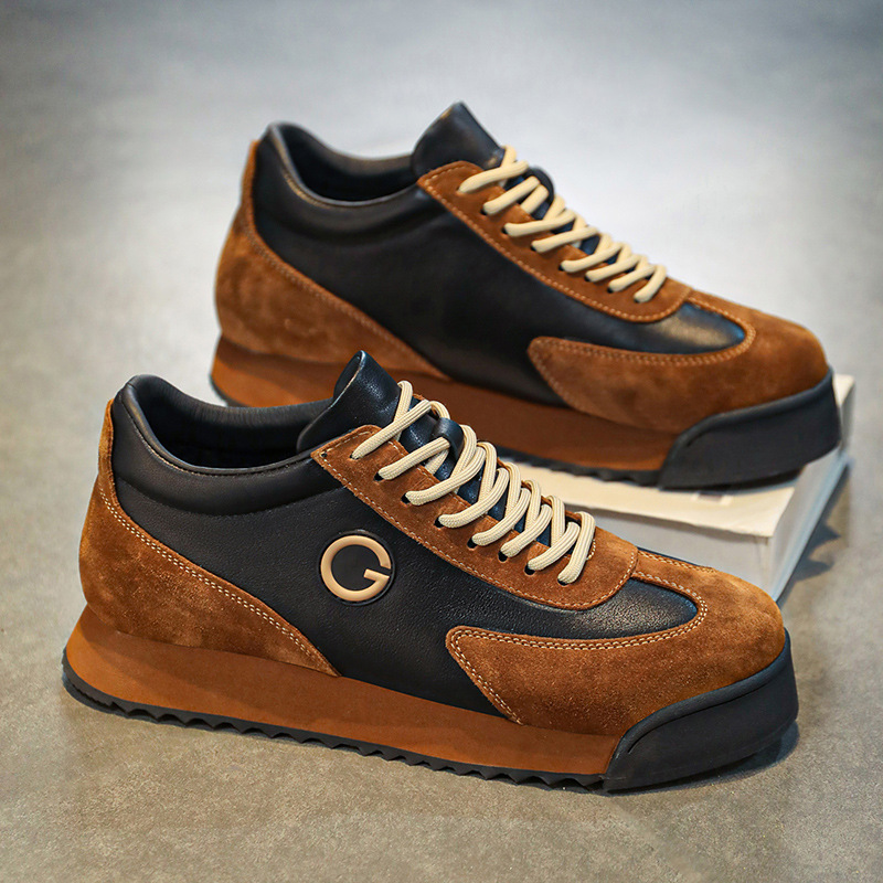 Herren Plateau-Sneaker aus Leder im Colorblock-Design detail 16