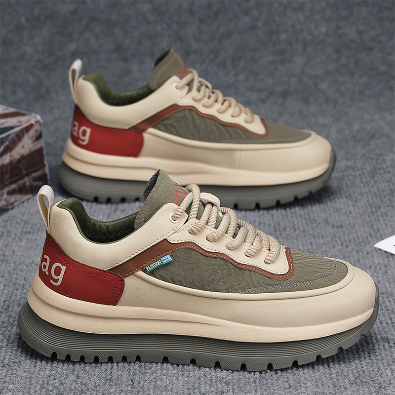 Men's Colorblock Platform Lace-Up Casual Shoes 4