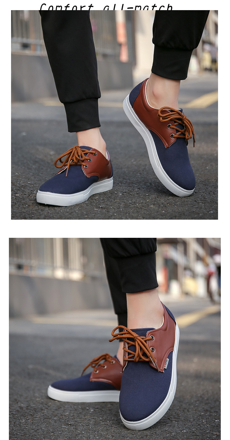 Men's Breathable Canvas Colorblock Casual Shoes detail 4