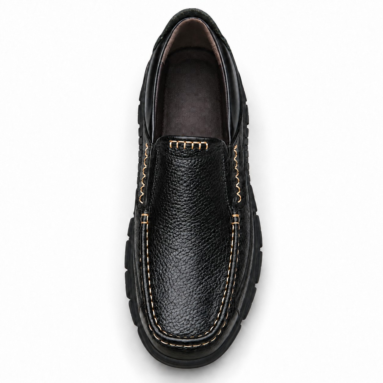 Men's Full-Grain Leather Lug-Sole Casual Shoes 6