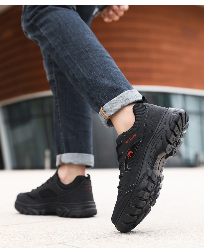 Atmungsaktive rutschfeste Herren-Sportschuhe zum Schnüren für draußen detail 9