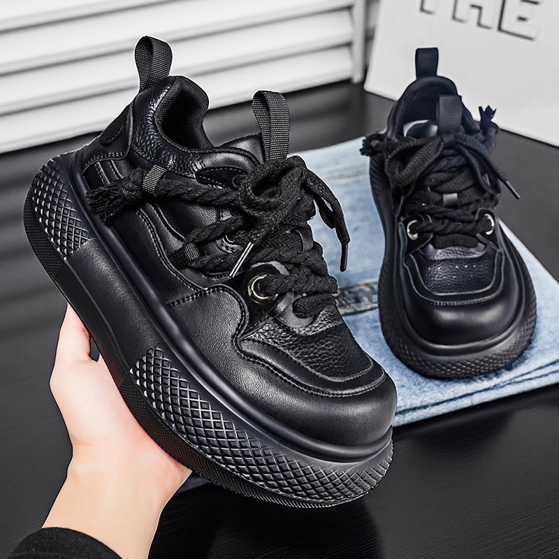 Men's Platform Chunky Cushioned Lace-Up Casual Shoes detail 19