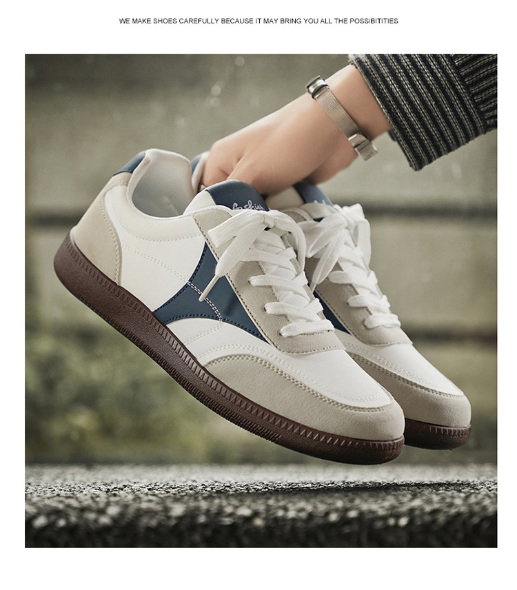 Zapatos casuales de hombre transpirables con cordones y diseño color block detail 8