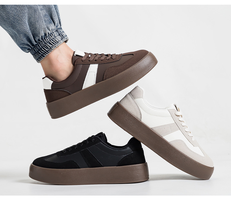 Chaussures casual unisexes à plateforme et lacets style colorblock detail 7