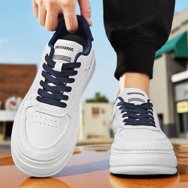 Gedempte plateau-sneakers met veters voor heren 5