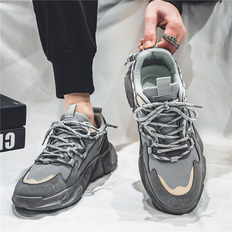 Men's Breathable Colorblock Platform Casual Sneakers 5