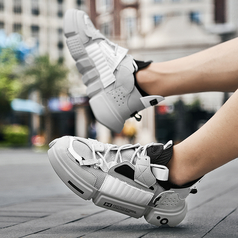 Chaussures casual unisexes respirantes à plateforme style color-block 5