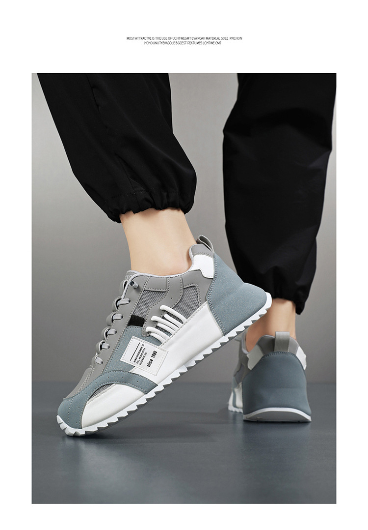 Zapatillas de deporte casual con plataforma y bloques de color para hombre detail 6