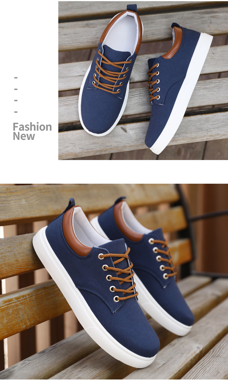 Atmungsaktive Schnür-Freizeitschuhe aus Canvas für Herren detail 16