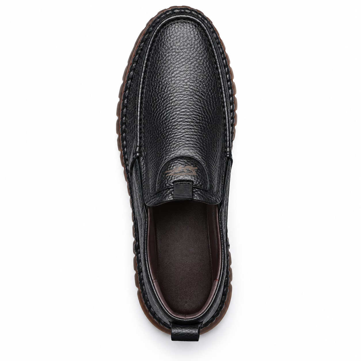 Men's Full-Grain Leather Moc-Toe Slip-On Casual Shoes 3