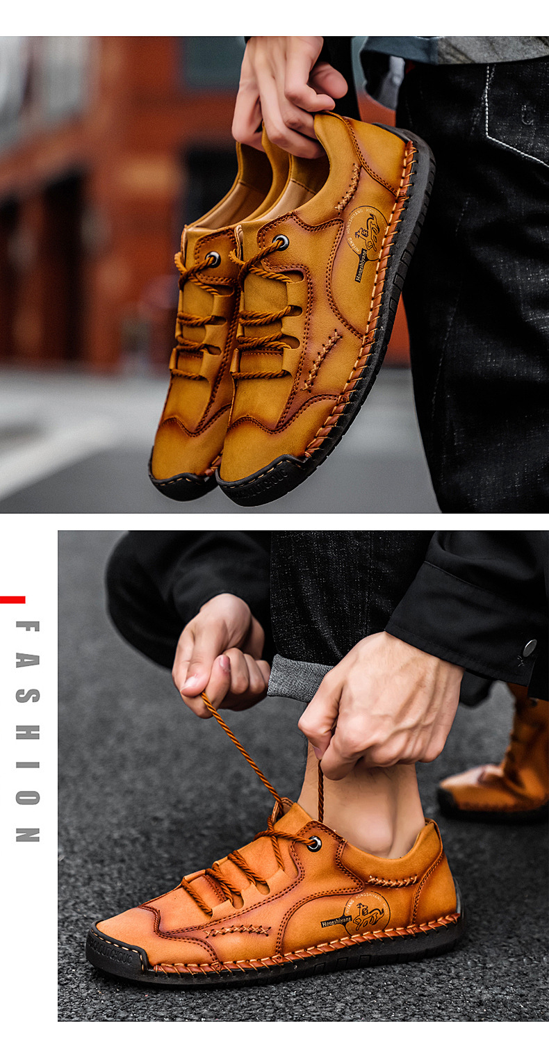 Klassische rutschfeste Herren-Freizeitschuhe mit Schnürung detail 9