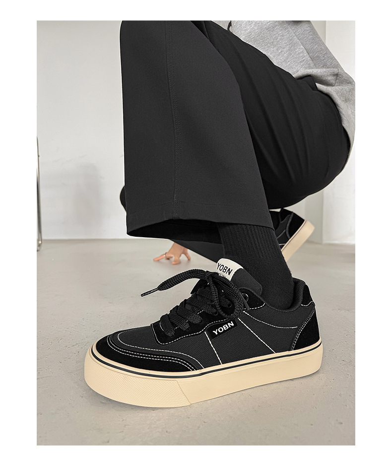 Men's Breathable Canvas Lace-Up Casual Shoes detail 8