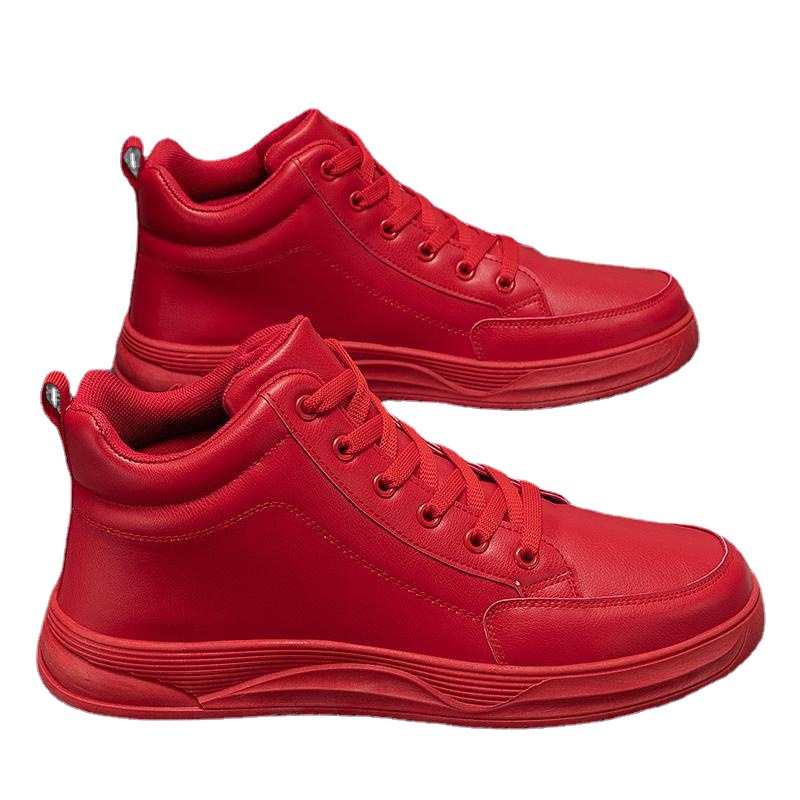 Einfarbige Schnür-Freizeitschuhe für Herren aus PU-Leder 6