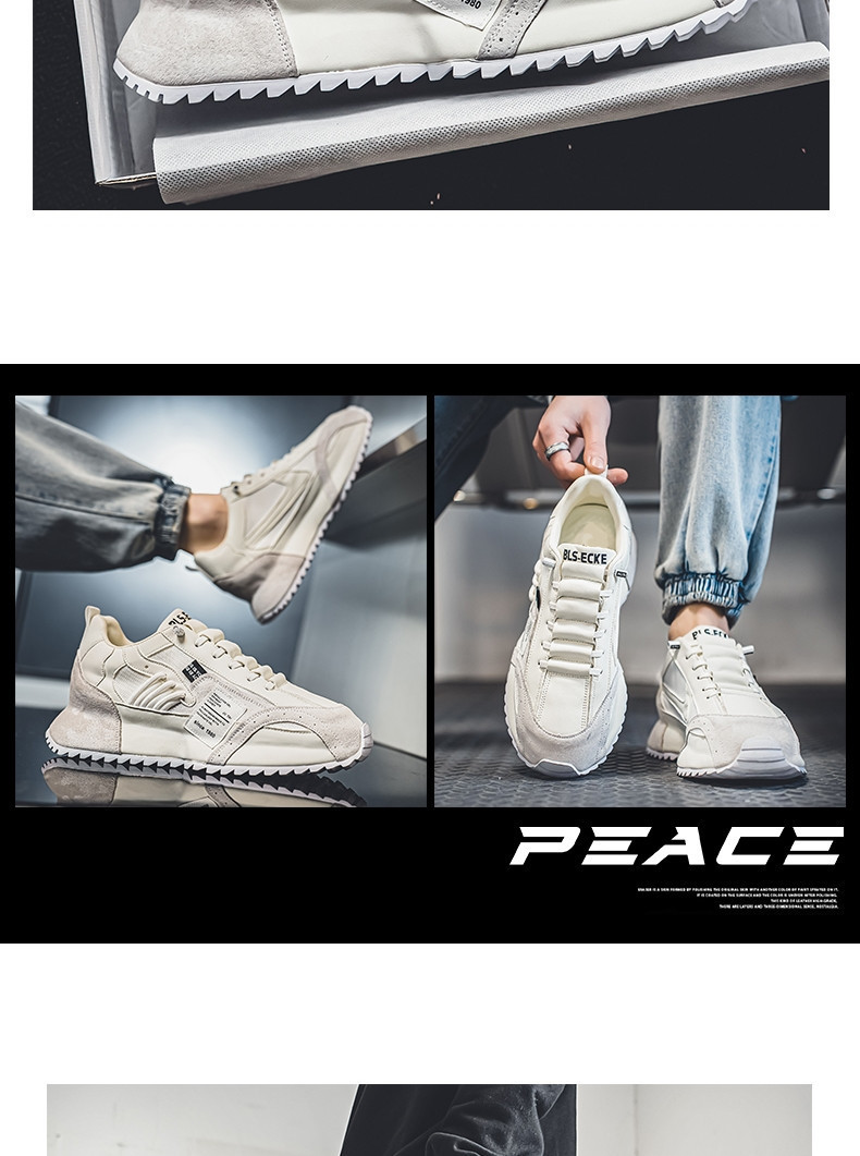 Zapatillas casual de hombre transpirables con cordones y diseño color block detail 13