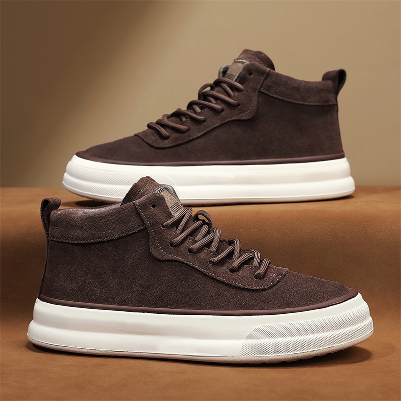 Herren-Freizeitschuhe aus Wildleder mit Schnürung und Plateau detail 19