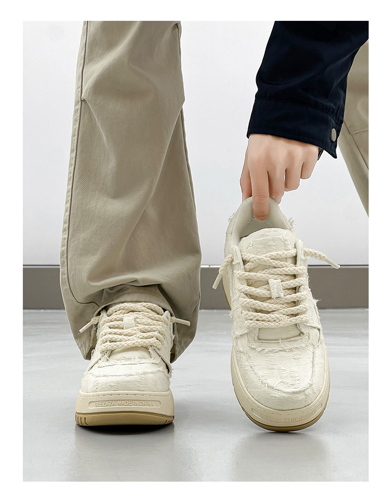 Unisex Plateau-Freizeitschuhe im Distressed-Look mit Schnürung detail 4