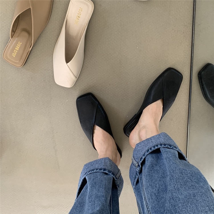 Flache PU-Leder-Schuhe für Damen mit eckiger Spitze zum Hineinschlüpfen detail 3