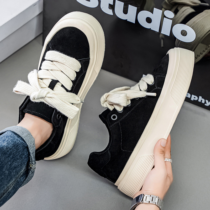 Herren Plateau-Freizeitschuhe aus Wildleder mit Schnürung detail 15