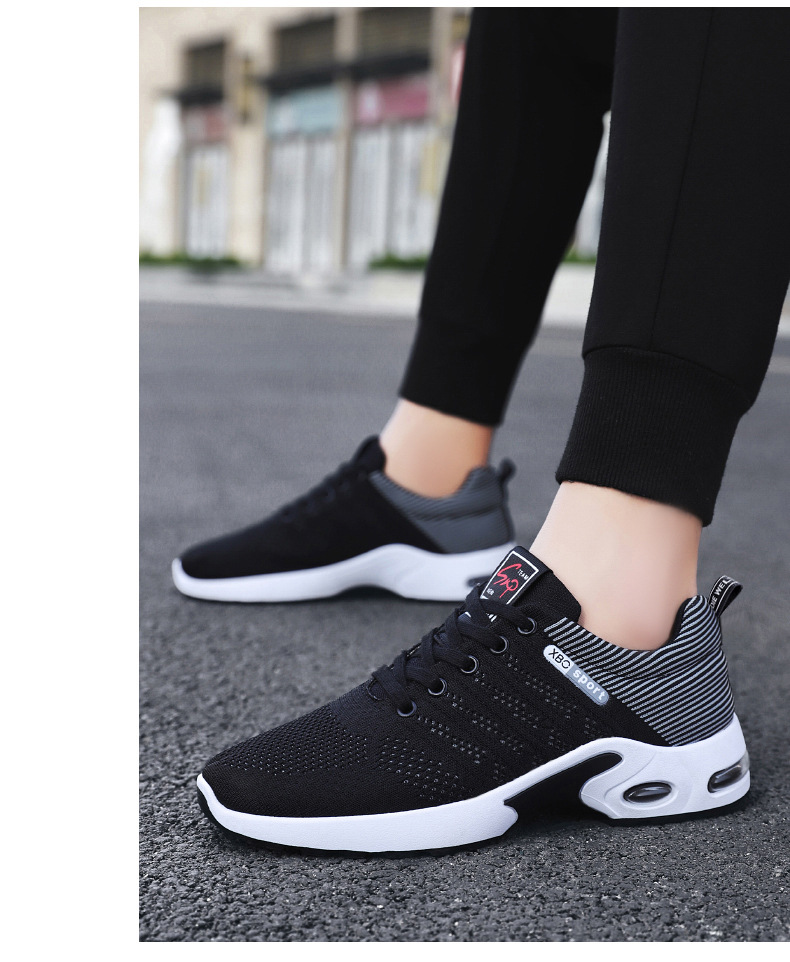 Men's Breathable Cushioned Lace-Up Running Shoes detail 8