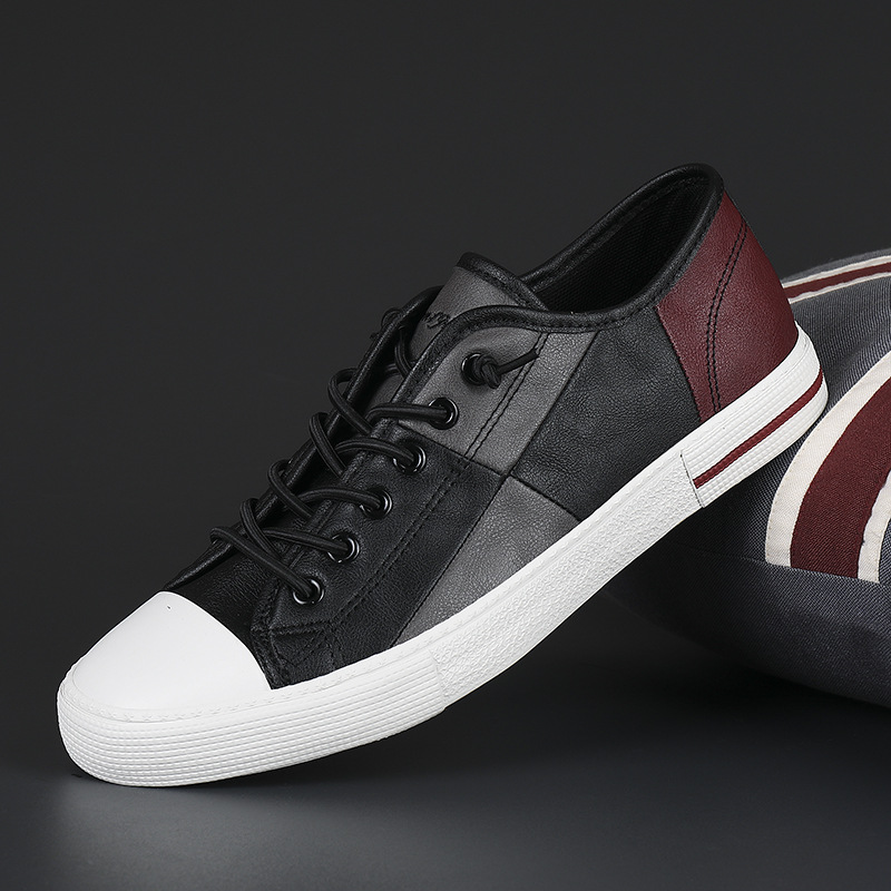 Men's Colorblock Lace-Up Flat Casual Shoes