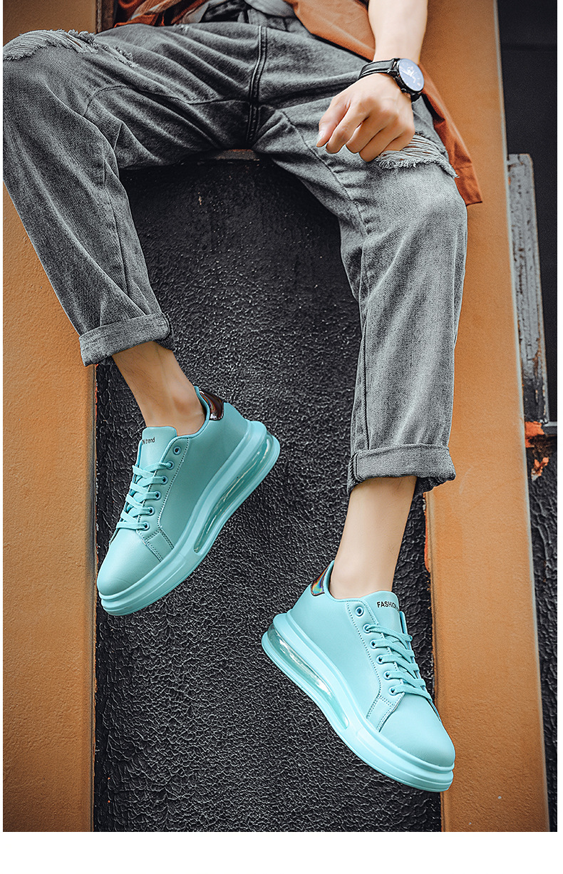 Gedämpfte Plateau-Freizeitschuhe für Herren mit Schnürung detail 6
