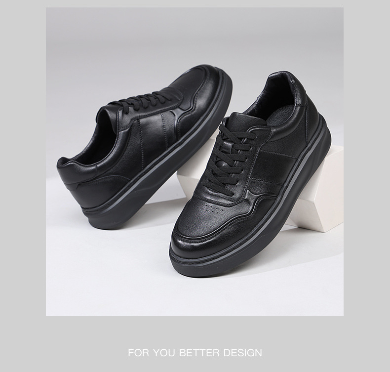 Men's Leather Cushioned Platform Casual Shoes detail 5