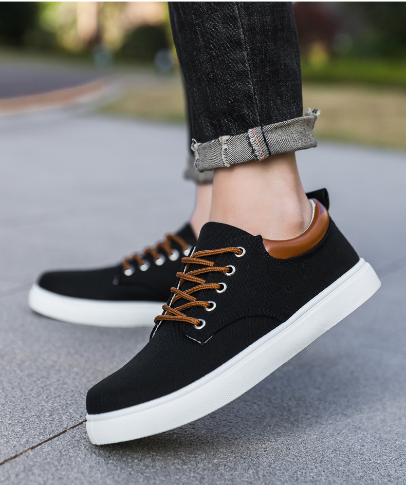 Atmungsaktive Schnür-Freizeitschuhe aus Canvas für Herren detail 2